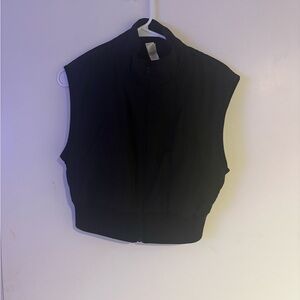 ALO Yoga Black Sleeveless Zip-Up Vest